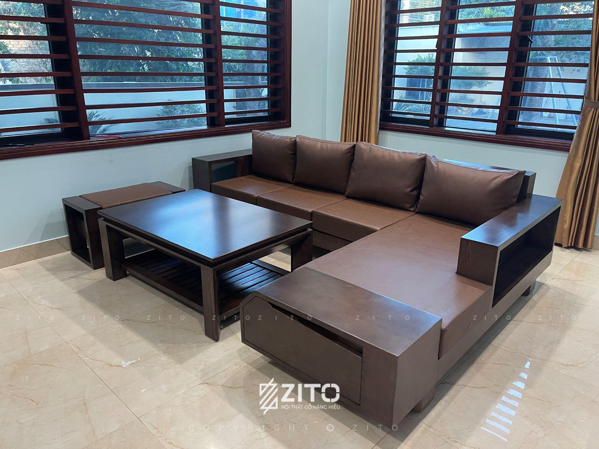 Hình ảnh bàn giao sofa góc chữ L ZG 118